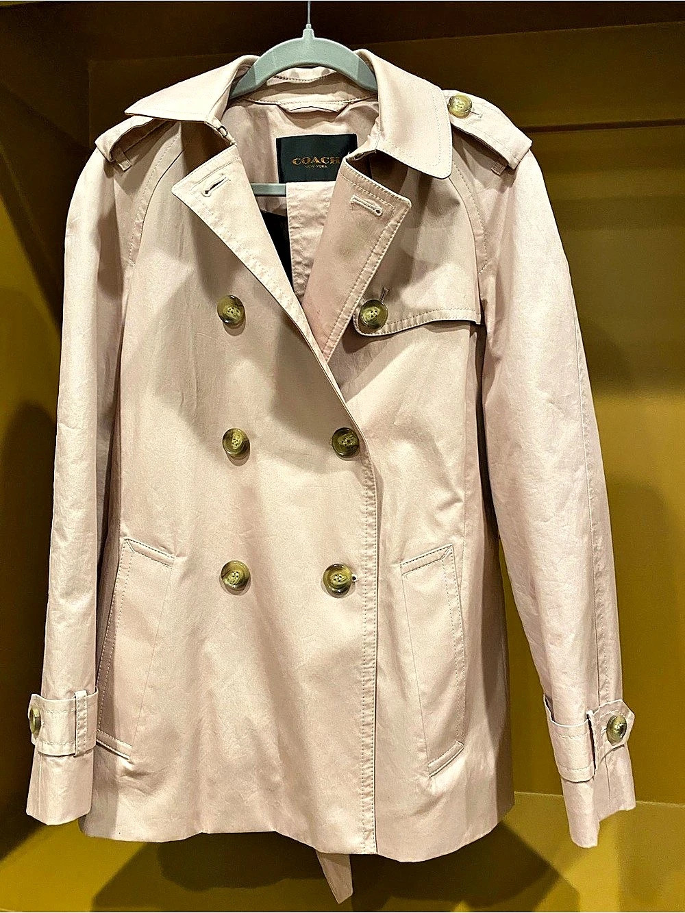 Coach Classic Short Trench Coat Light Pink Medium